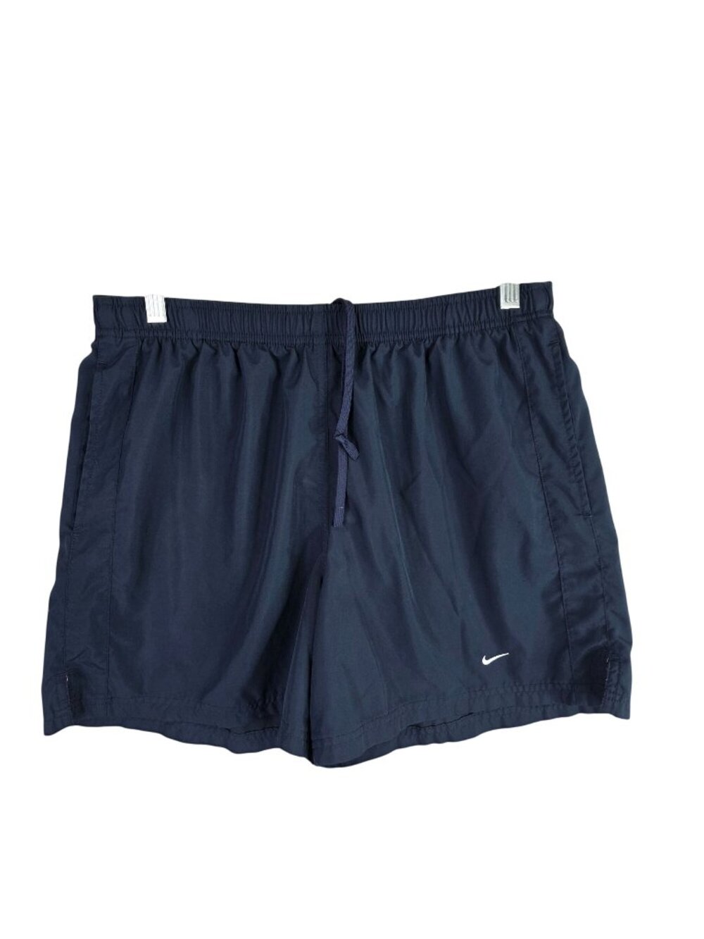 Mens Nike Navy Blue Athletic Shorts 100% Polyester Drawstring Activewear Size M